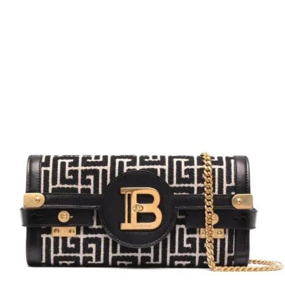 BALMAIN Black & White B-Buzz 23 Clutch - Picture 1 of 1